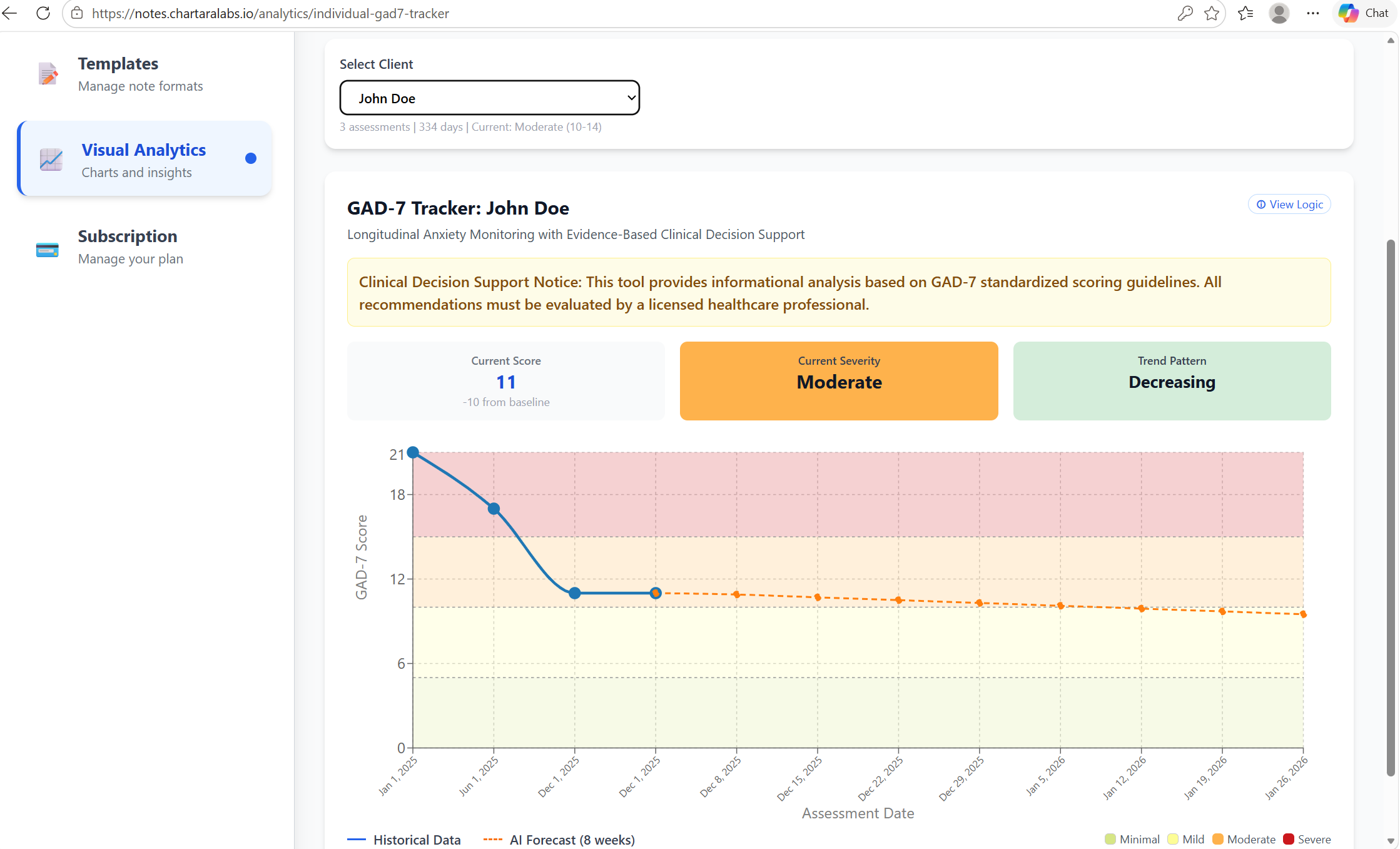 Individual Client GAD-7 Tracker